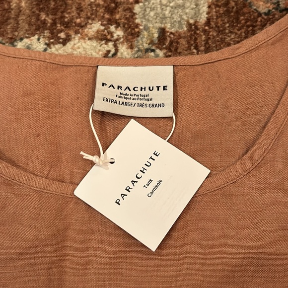 Parachute Linen Tank Clay Size XL Scoop Neck Cropped - NWT - Picture 3 of 3